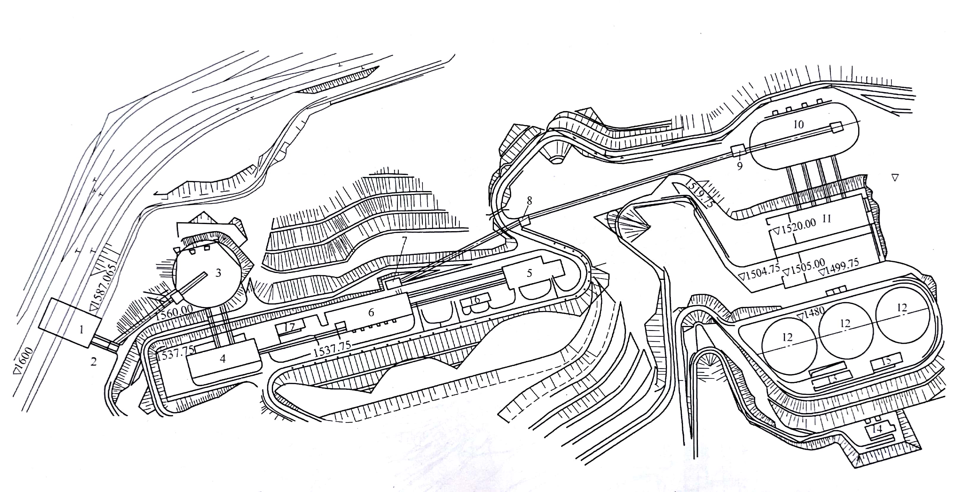 General layout drawing of an iron ore beneficiation plant