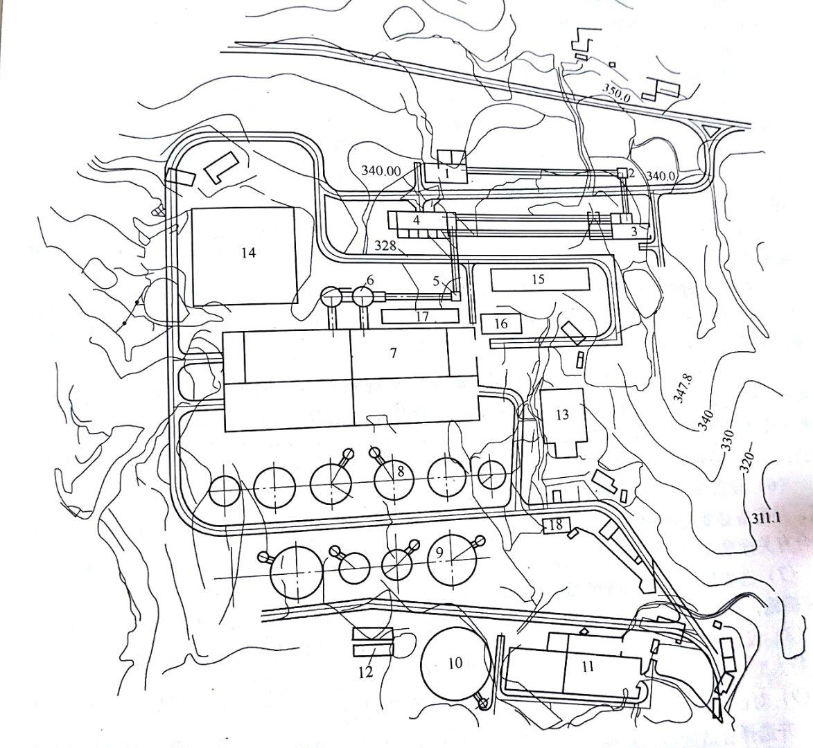 General layout drawing of a flotation beneficiation plant