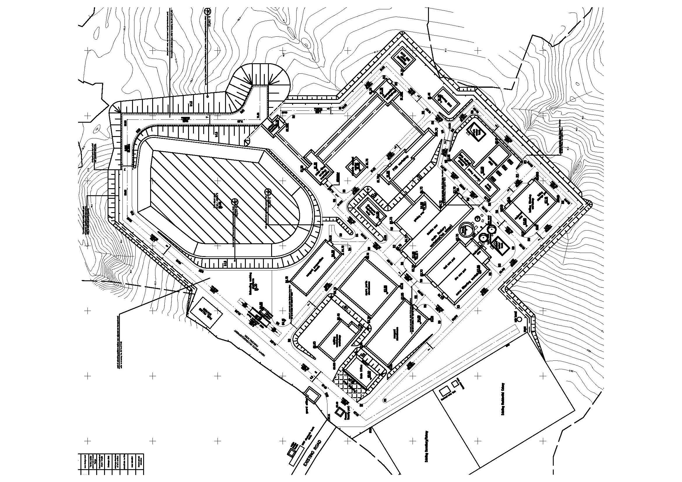 General layout plan of a lead-zinc ore beneficiation plant