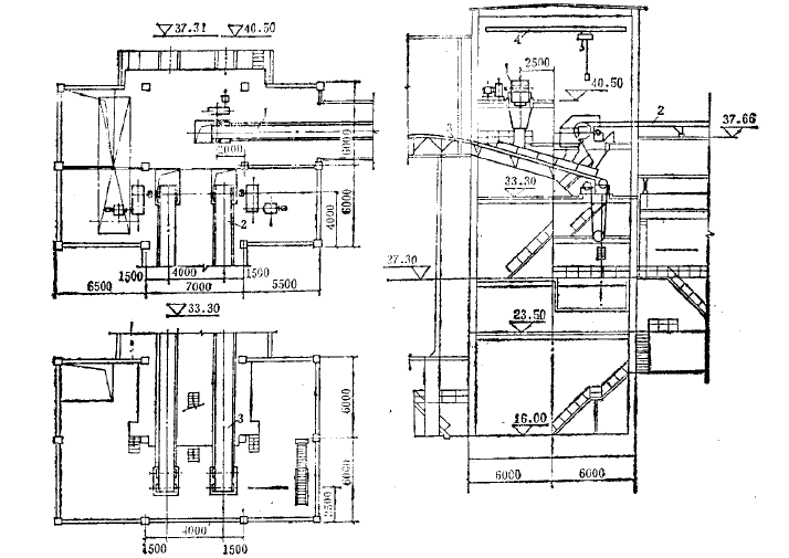 Layout diagram of the mixed transfer station with the same direction and the angle